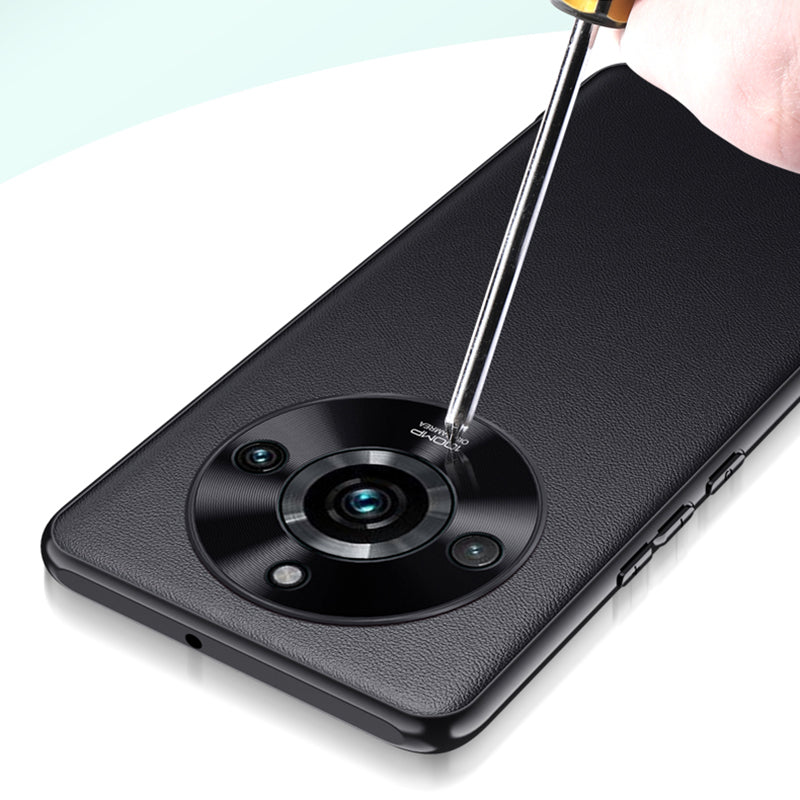 For Realme 11 Pro 5G PU Leather Coated TPU + PC Phone Case Metal Lens Protection Anti-Scratch Cover