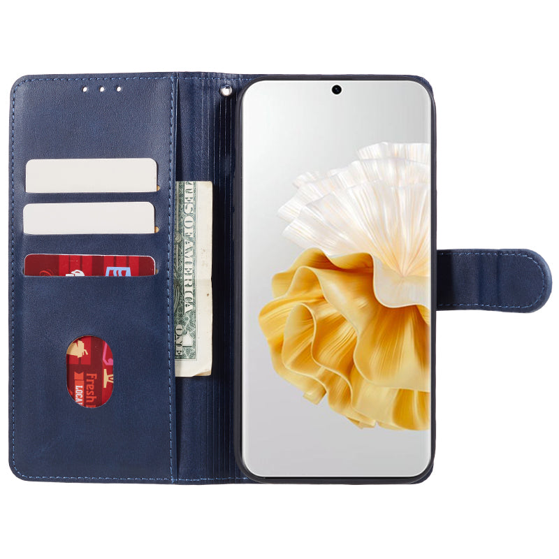 For Huawei P60 / P60 Pro Calf Texture Stand Cover Magnetic Clasp Leather Wallet Phone Case
