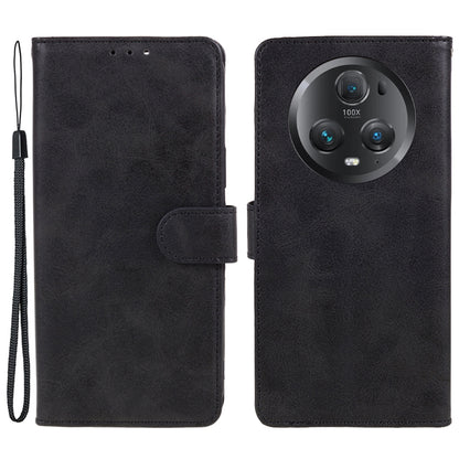 For Honor Magic5 Pro Calf Texture Shockproof Phone Case Leather Wallet Stand Cover