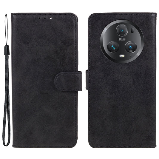 For Honor Magic5 Pro Calf Texture Shockproof Phone Case Leather Wallet Stand Cover