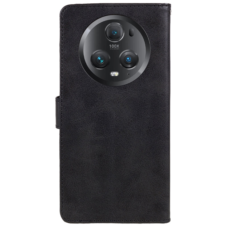 For Honor Magic5 Pro Calf Texture Shockproof Phone Case Leather Wallet Stand Cover