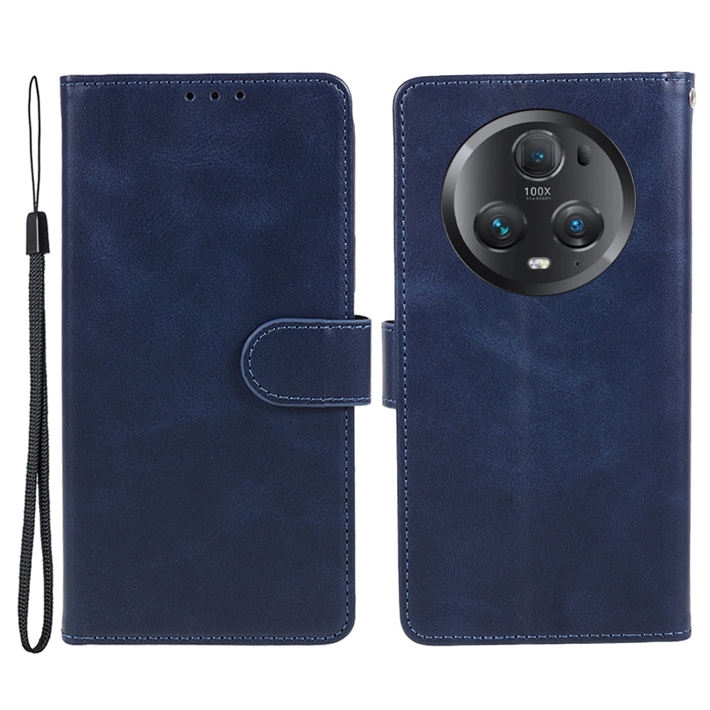 For Honor Magic5 Pro Calf Texture Shockproof Phone Case Leather Wallet Stand Cover