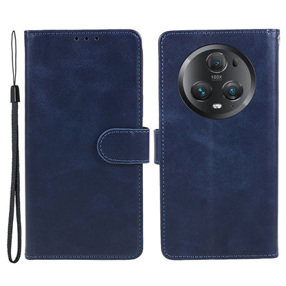 For Honor Magic5 Pro Calf Texture Shockproof Phone Case Leather Wallet Stand Cover