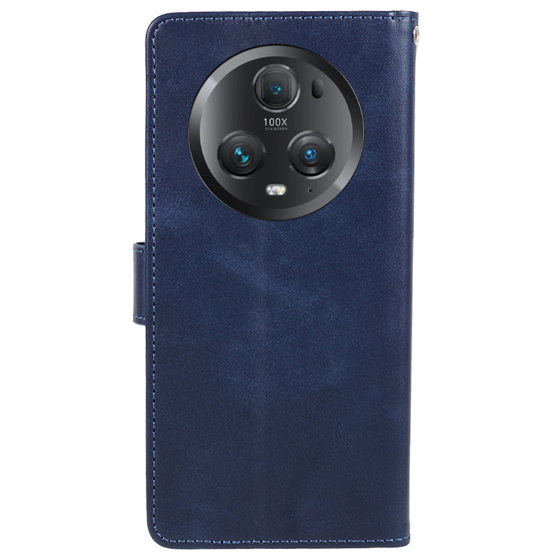 For Honor Magic5 Pro Calf Texture Shockproof Phone Case Leather Wallet Stand Cover