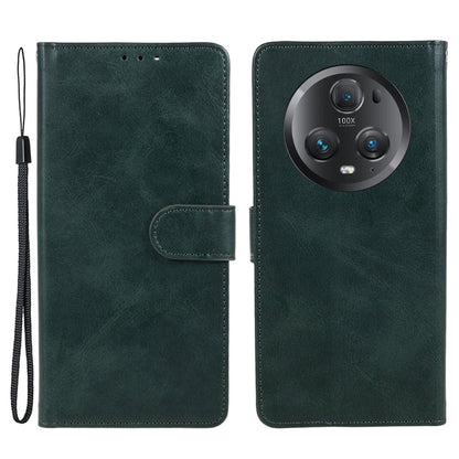 For Honor Magic5 Pro Calf Texture Shockproof Phone Case Leather Wallet Stand Cover