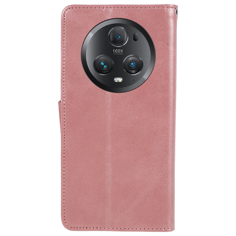 For Honor Magic5 Pro Calf Texture Shockproof Phone Case Leather Wallet Stand Cover