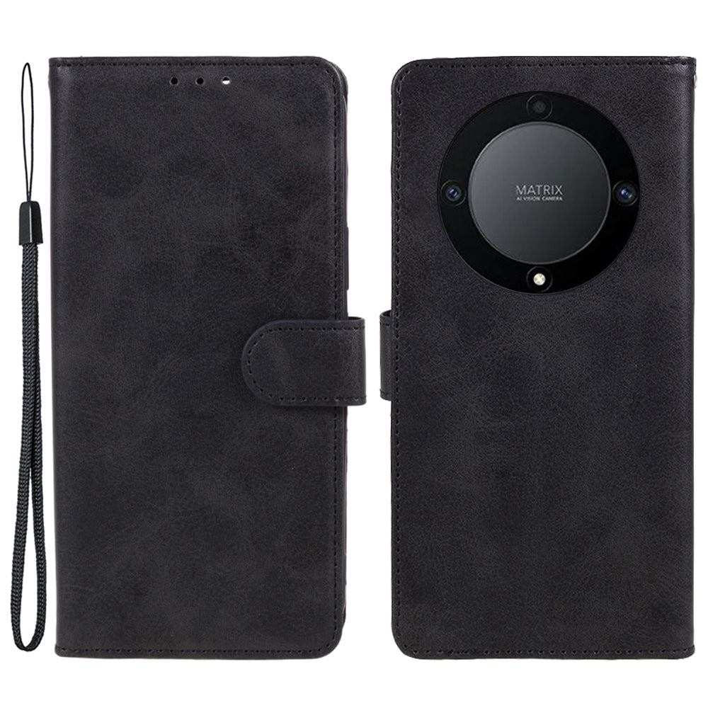For Honor X40 5G / X9a 5G / Magic5 Lite 5G PU Leather Anti-fall Phone Case Calf Texture Wallet Stand Cover