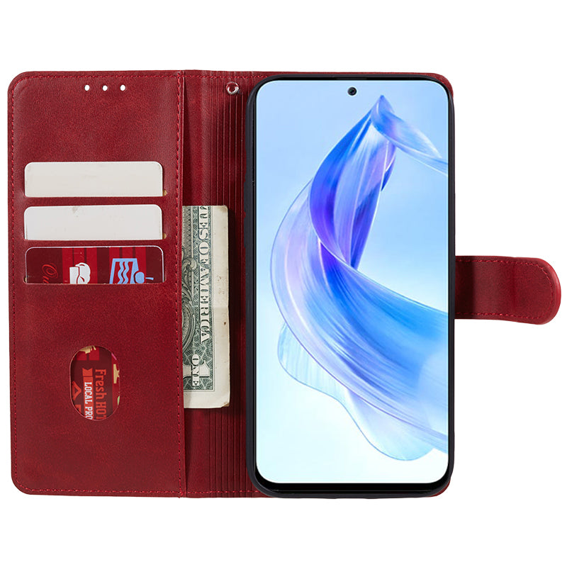 For Honor X40 5G / X9a 5G / Magic5 Lite 5G PU Leather Anti-fall Phone Case Calf Texture Wallet Stand Cover