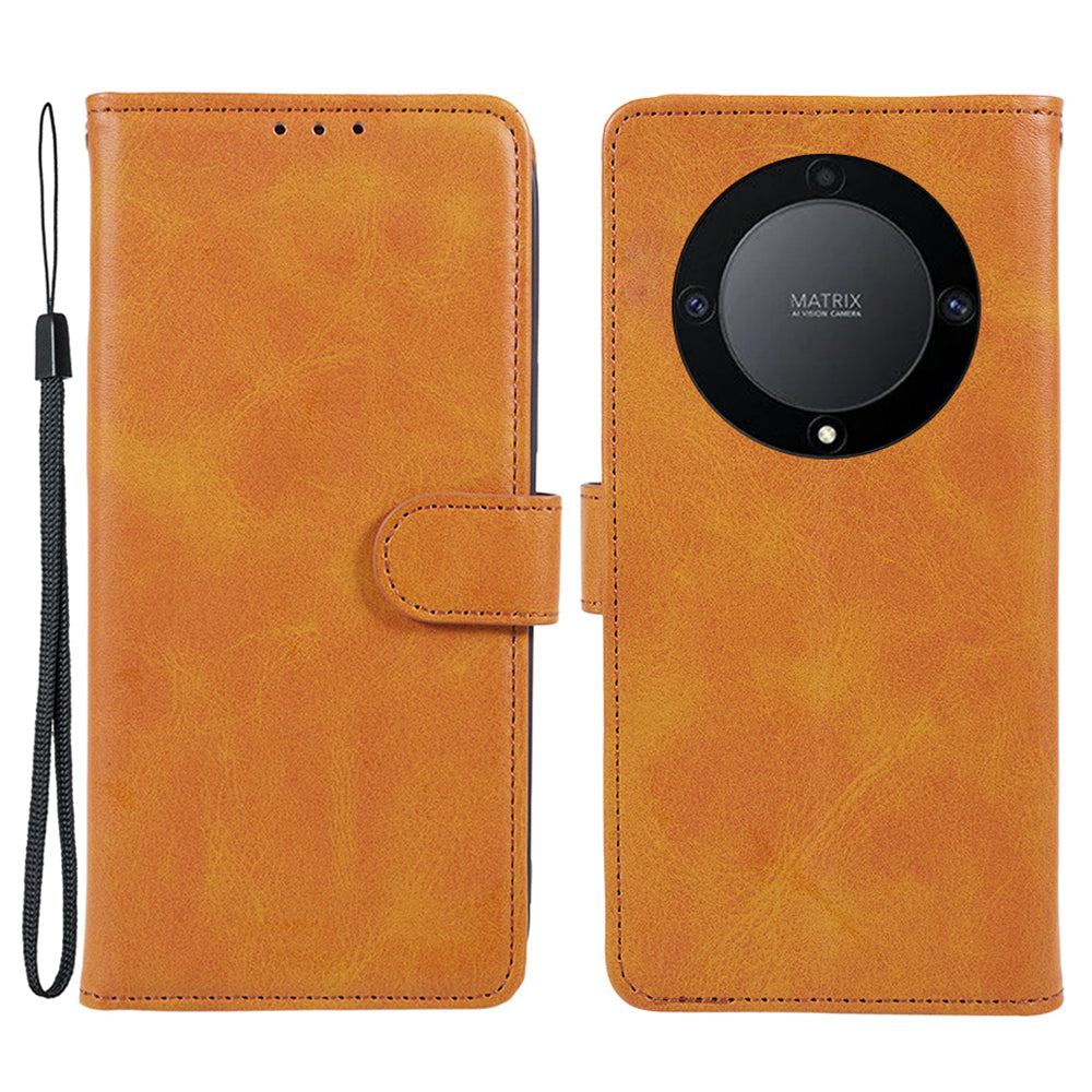 For Honor X40 5G / X9a 5G / Magic5 Lite 5G PU Leather Anti-fall Phone Case Calf Texture Wallet Stand Cover