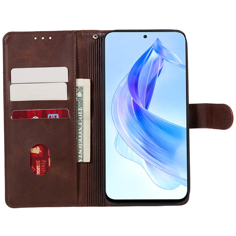 For Honor X40 5G / X9a 5G / Magic5 Lite 5G PU Leather Anti-fall Phone Case Calf Texture Wallet Stand Cover
