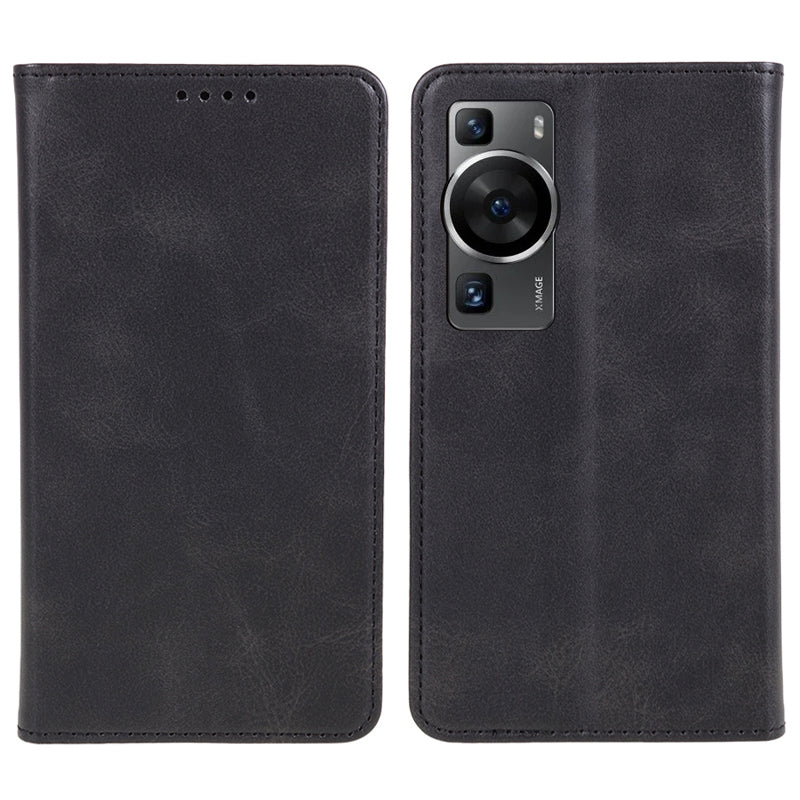 For Huawei P60 / P60 Pro Calf Texture PU Leather Case Business Style Wallet Stand Phone Cover