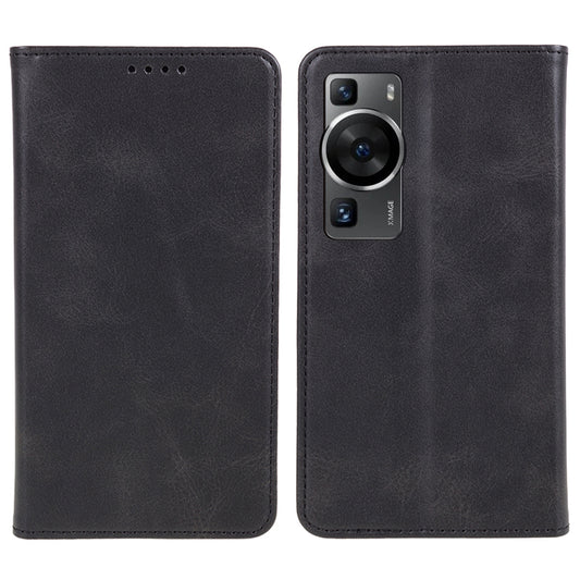 For Huawei P60 / P60 Pro Calf Texture PU Leather Case Business Style Wallet Stand Phone Cover