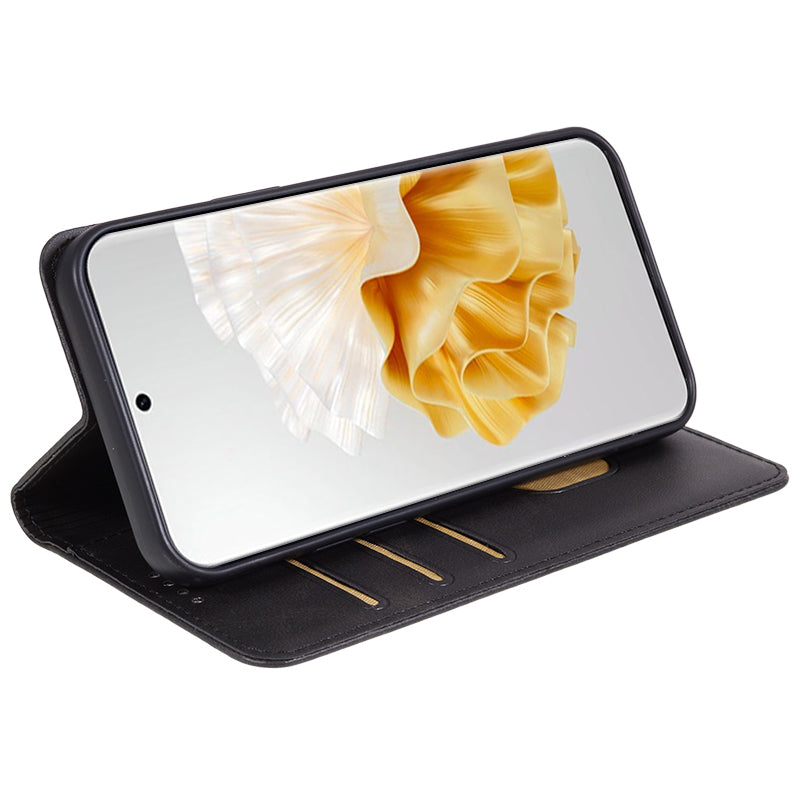 For Huawei P60 / P60 Pro Calf Texture PU Leather Case Business Style Wallet Stand Phone Cover