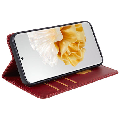For Huawei P60 / P60 Pro Calf Texture PU Leather Case Business Style Wallet Stand Phone Cover