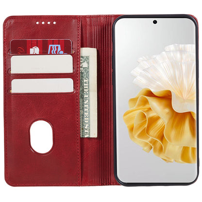For Huawei P60 / P60 Pro Calf Texture PU Leather Case Business Style Wallet Stand Phone Cover