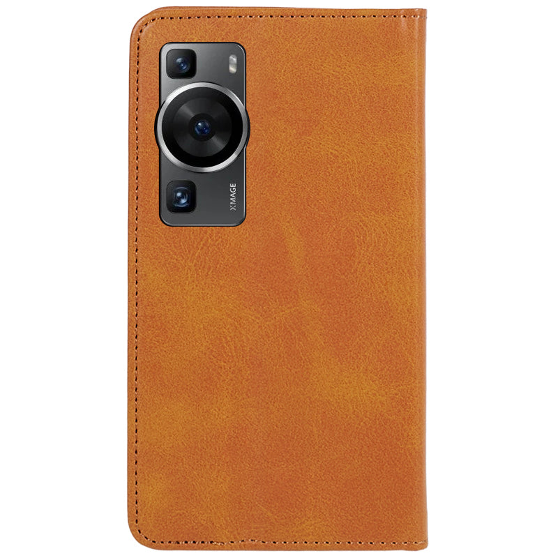 For Huawei P60 / P60 Pro Calf Texture PU Leather Case Business Style Wallet Stand Phone Cover