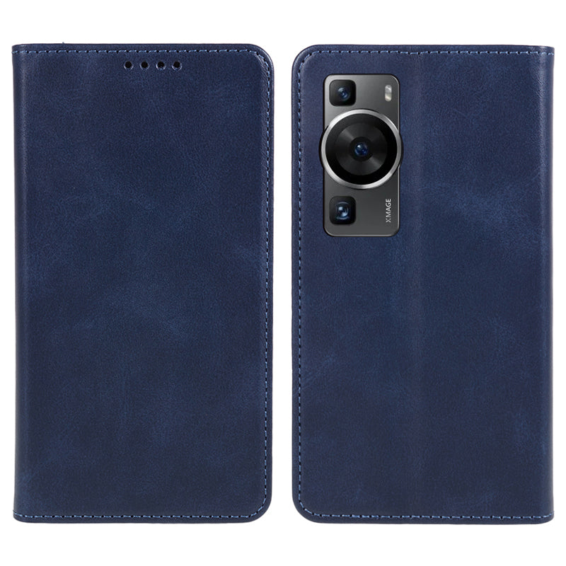 For Huawei P60 / P60 Pro Calf Texture PU Leather Case Business Style Wallet Stand Phone Cover
