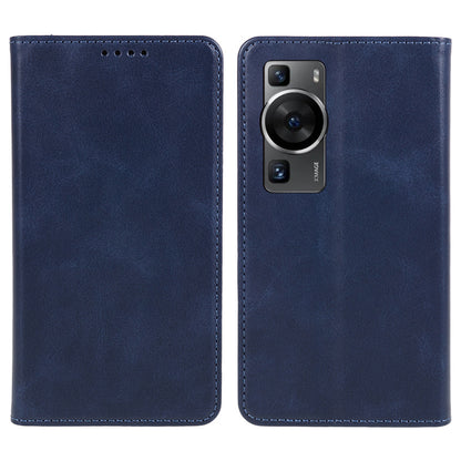 For Huawei P60 / P60 Pro Calf Texture PU Leather Case Business Style Wallet Stand Phone Cover