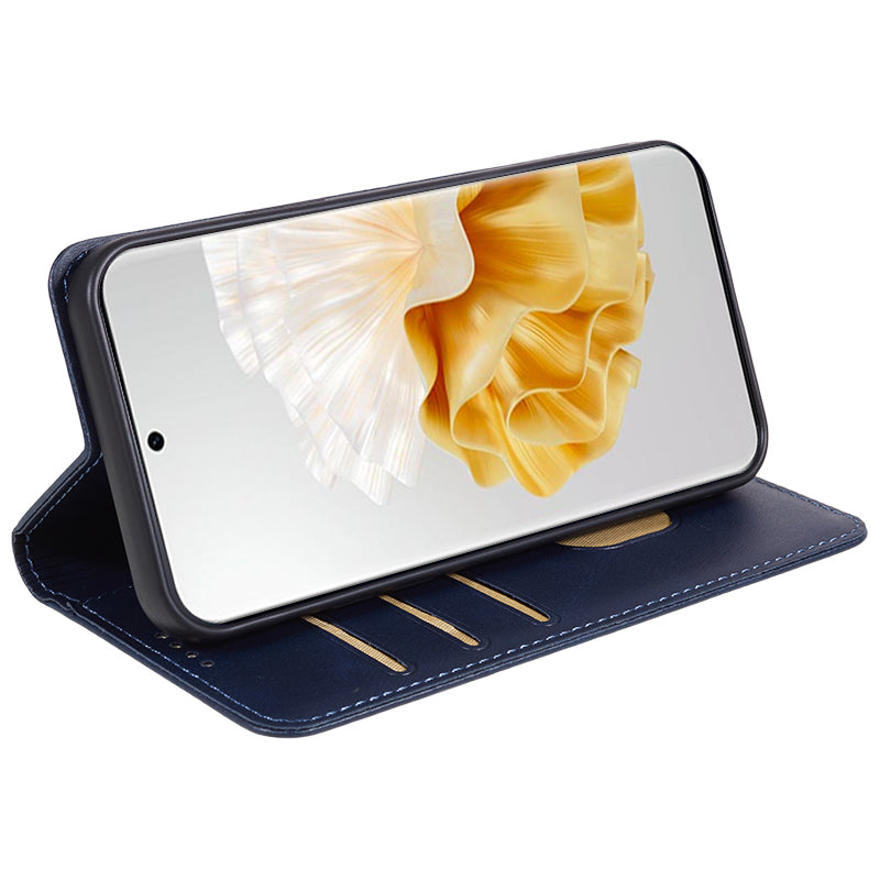 For Huawei P60 / P60 Pro Calf Texture PU Leather Case Business Style Wallet Stand Phone Cover