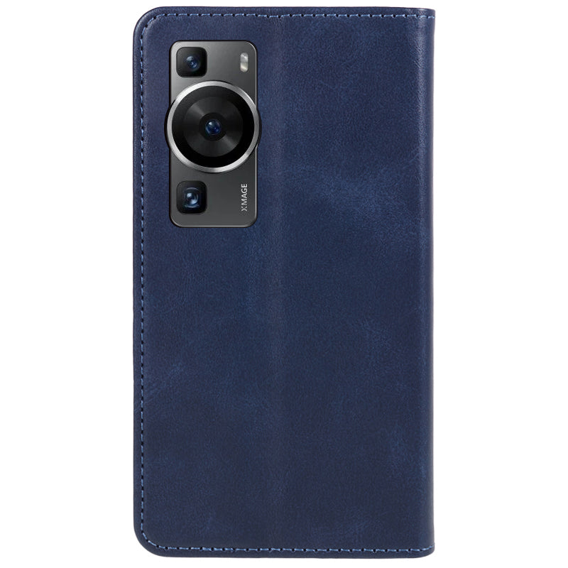 For Huawei P60 / P60 Pro Calf Texture PU Leather Case Business Style Wallet Stand Phone Cover