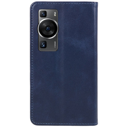 For Huawei P60 / P60 Pro Calf Texture PU Leather Case Business Style Wallet Stand Phone Cover