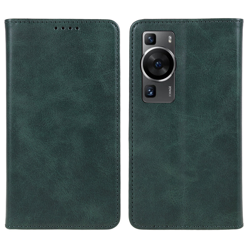 For Huawei P60 / P60 Pro Calf Texture PU Leather Case Business Style Wallet Stand Phone Cover