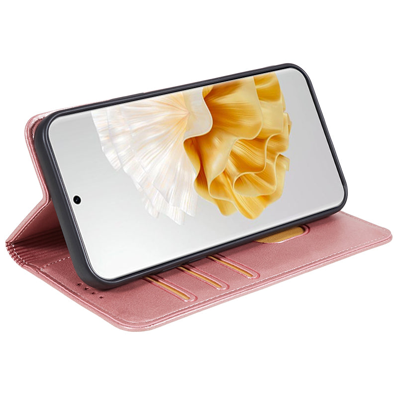 For Huawei P60 / P60 Pro Calf Texture PU Leather Case Business Style Wallet Stand Phone Cover