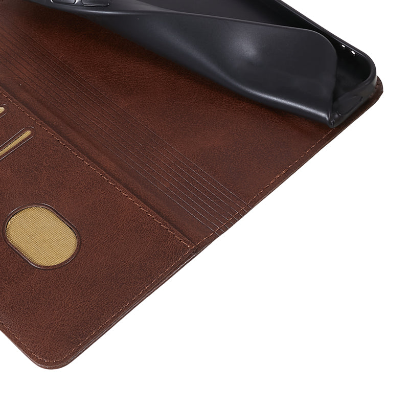 For Huawei P60 / P60 Pro Calf Texture PU Leather Case Business Style Wallet Stand Phone Cover
