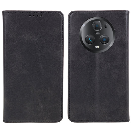 For Honor Magic5 Pro Calf Texture Shockproof PU Leather Cover Flip Stand Wallet Phone Case