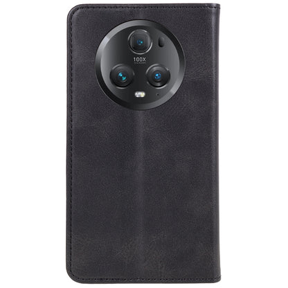 For Honor Magic5 Pro Calf Texture Shockproof PU Leather Cover Flip Stand Wallet Phone Case