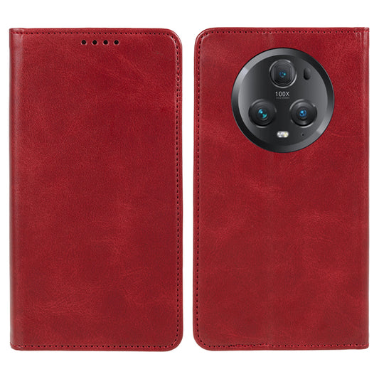 For Honor Magic5 Pro Calf Texture Shockproof PU Leather Cover Flip Stand Wallet Phone Case