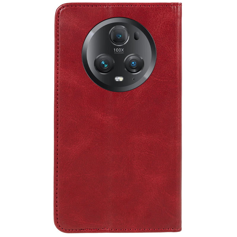 For Honor Magic5 Pro Calf Texture Shockproof PU Leather Cover Flip Stand Wallet Phone Case