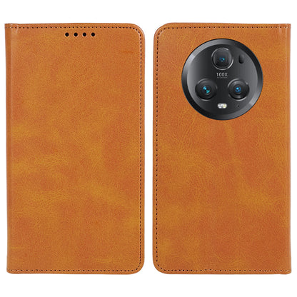 For Honor Magic5 Pro Calf Texture Shockproof PU Leather Cover Flip Stand Wallet Phone Case