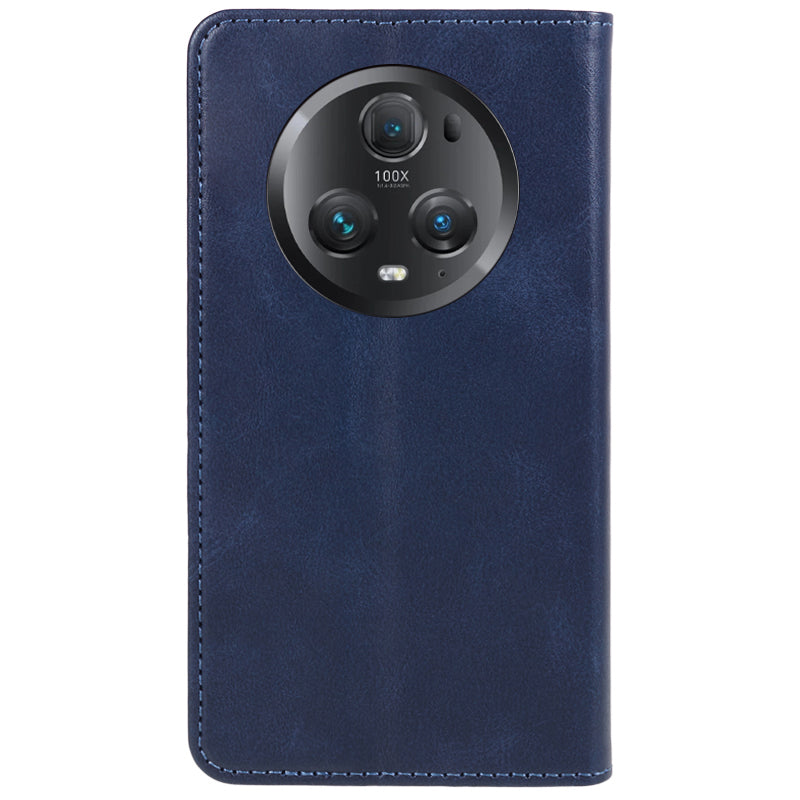For Honor Magic5 Pro Calf Texture Shockproof PU Leather Cover Flip Stand Wallet Phone Case