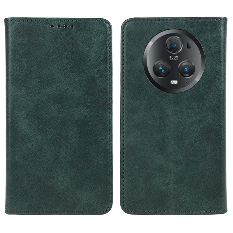 For Honor Magic5 Pro Calf Texture Shockproof PU Leather Cover Flip Stand Wallet Phone Case