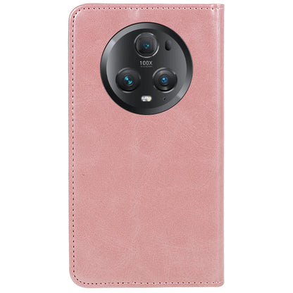 For Honor Magic5 Pro Calf Texture Shockproof PU Leather Cover Flip Stand Wallet Phone Case