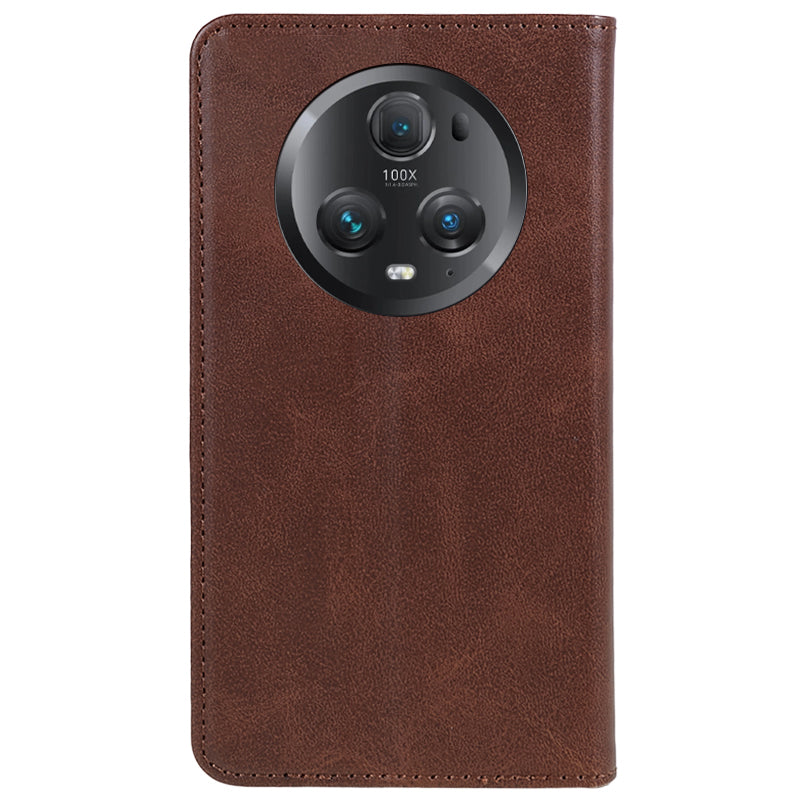For Honor Magic5 Pro Calf Texture Shockproof PU Leather Cover Flip Stand Wallet Phone Case