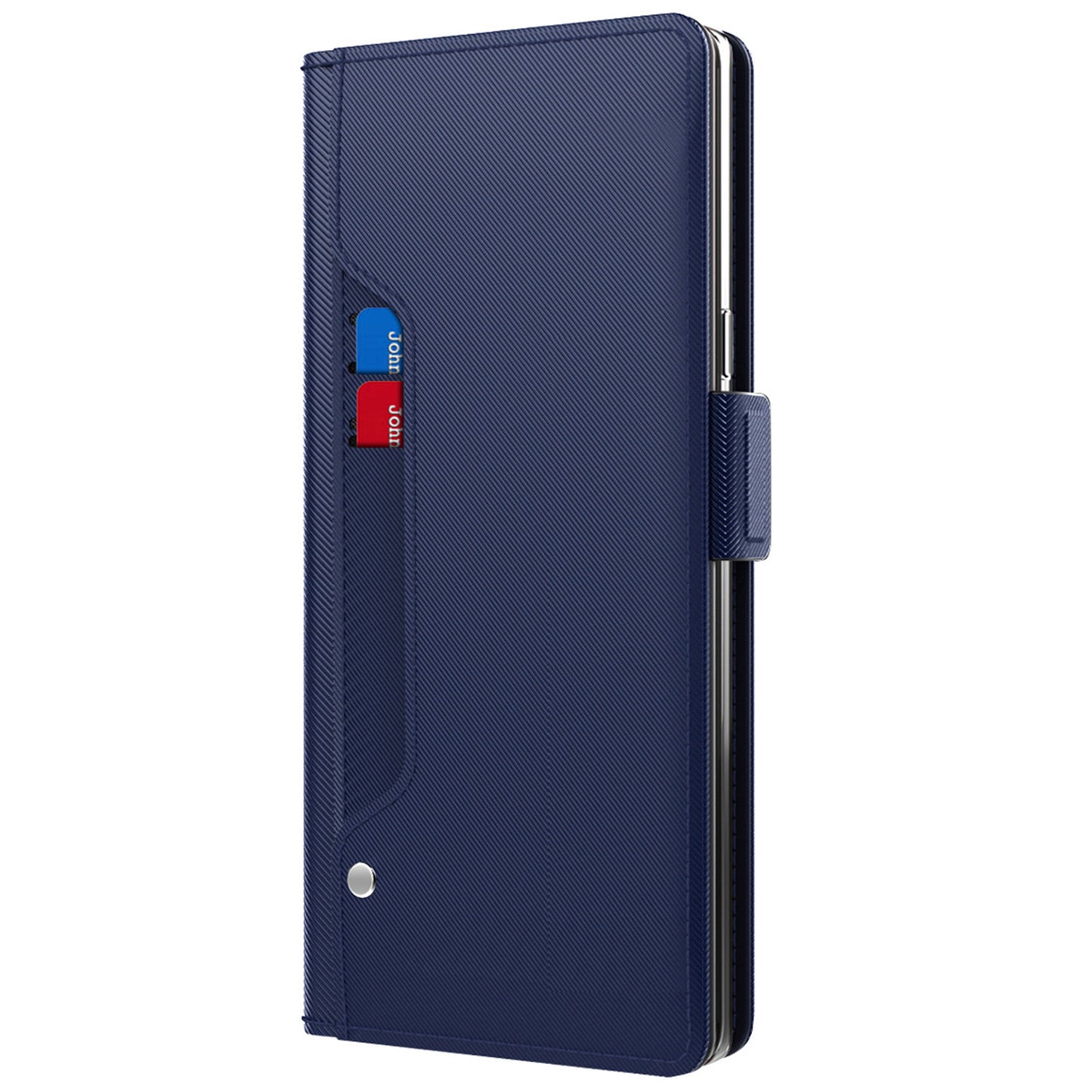 For Samsung Galaxy A12 Mirror Design PU Leather + TPU Stand Case Card Holder Mobile Phone Cover