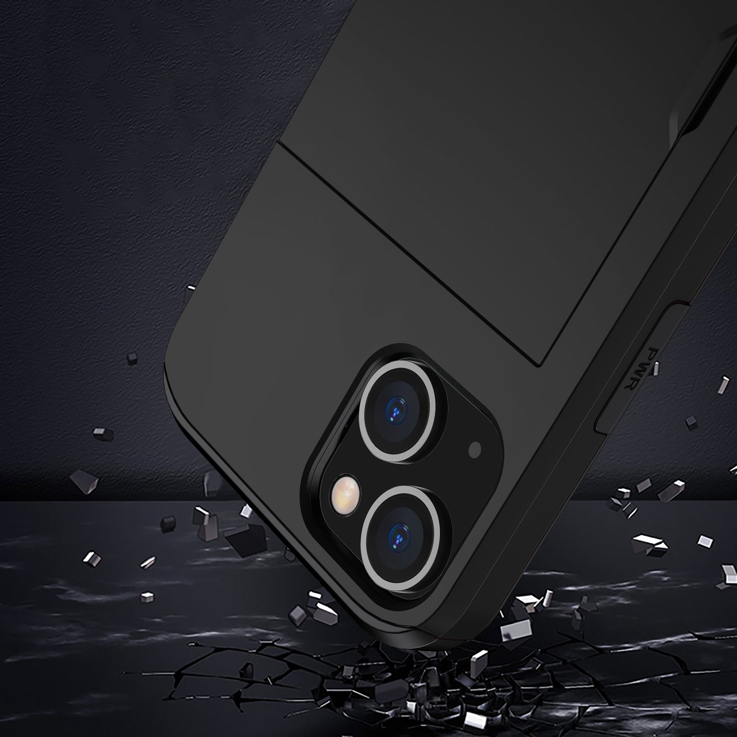 Card Holder Phone Case for iPhone 15 Plus , TPU + PC Dual Layer Anti-drop Phone Cover