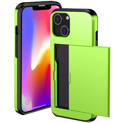 Card Holder Phone Case for iPhone 15 Plus , TPU + PC Dual Layer Anti-drop Phone Cover