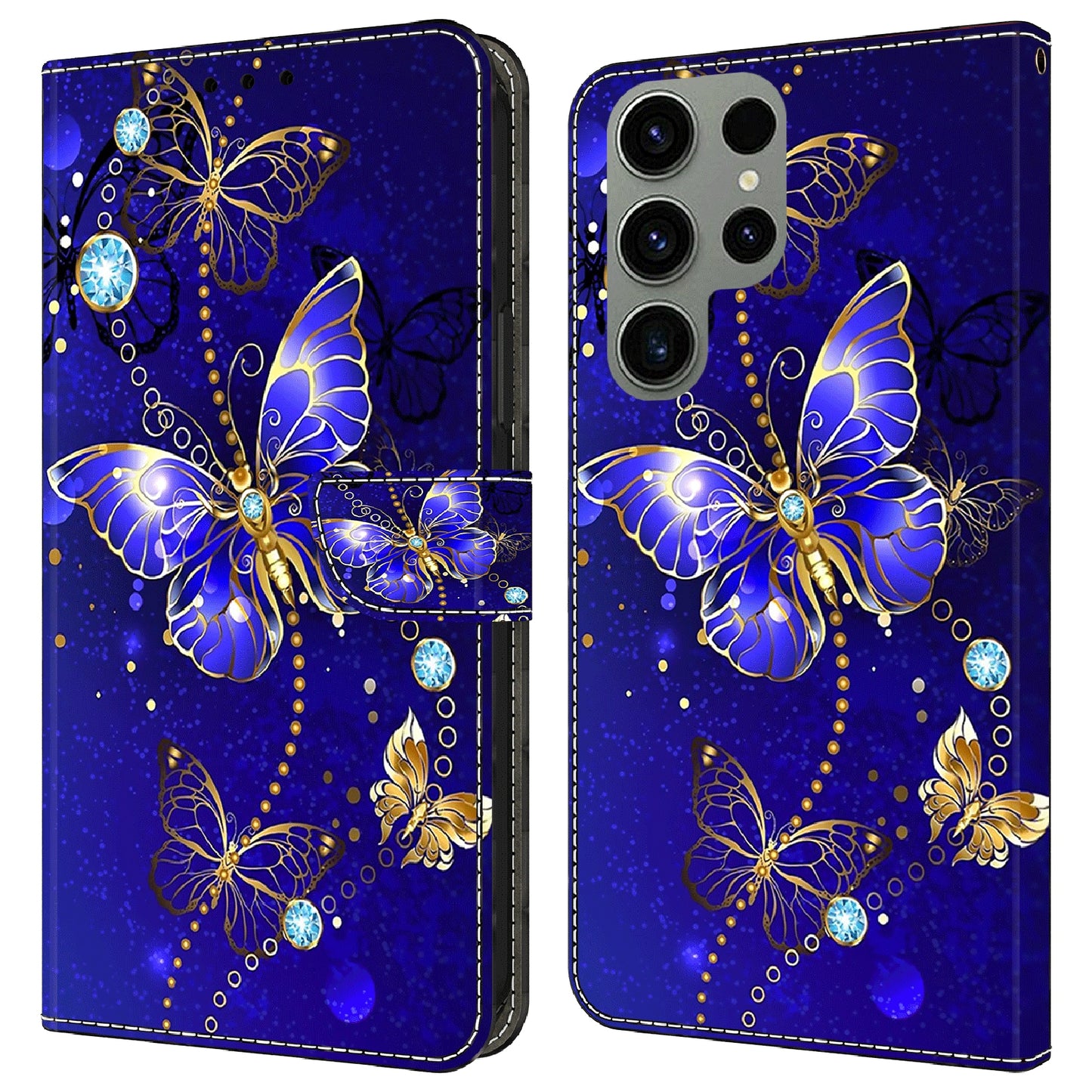 For Samsung Galaxy S23 Ultra 3D Pattern Phone Case PU Leather Wallet Stand Cover