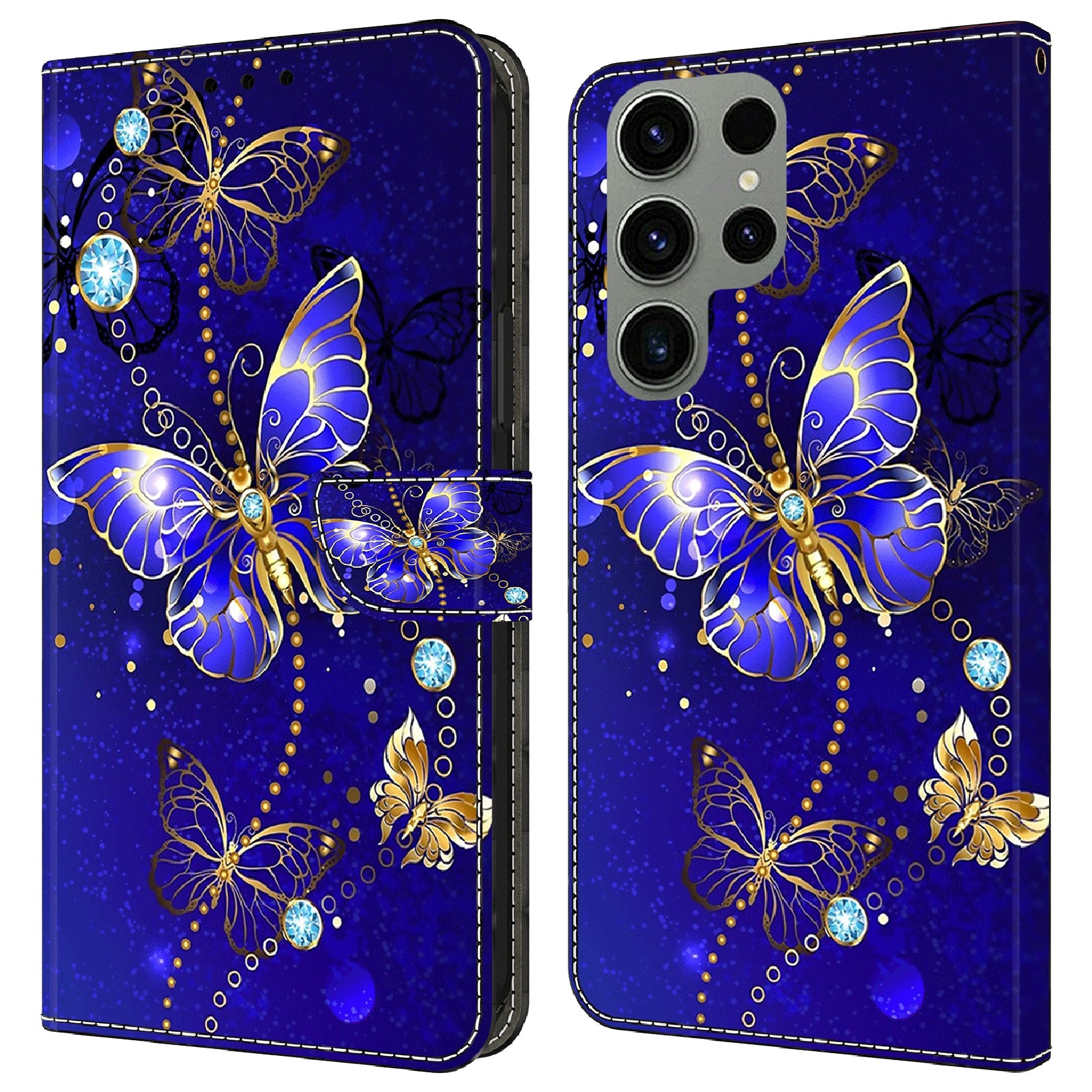 For Samsung Galaxy S23 Ultra 3D Pattern Phone Case PU Leather Wallet Stand Cover