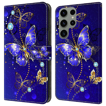 For Samsung Galaxy S23 Ultra 3D Pattern Phone Case PU Leather Wallet Stand Cover