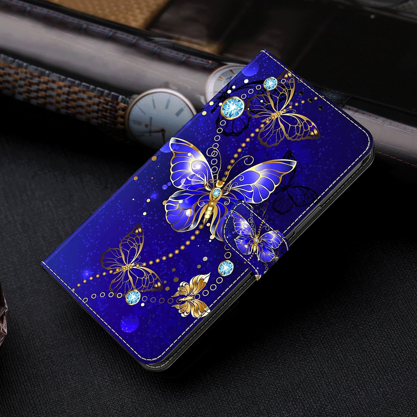 For Samsung Galaxy S23 Ultra 3D Pattern Phone Case PU Leather Wallet Stand Cover