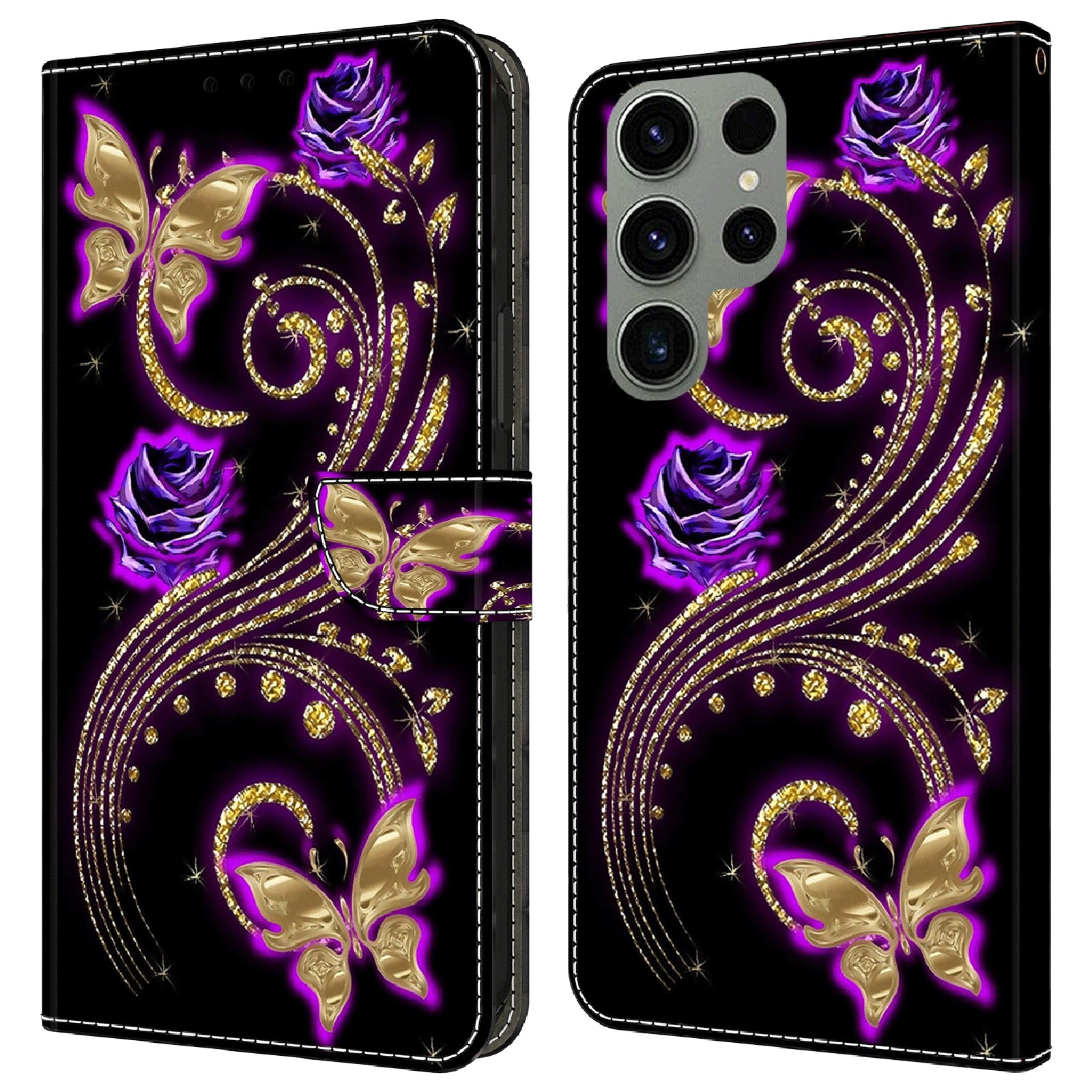 For Samsung Galaxy S23 Ultra 3D Pattern Phone Case PU Leather Wallet Stand Cover