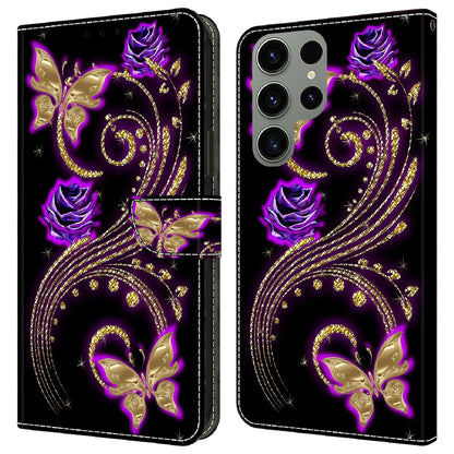 For Samsung Galaxy S23 Ultra 3D Pattern Phone Case PU Leather Wallet Stand Cover