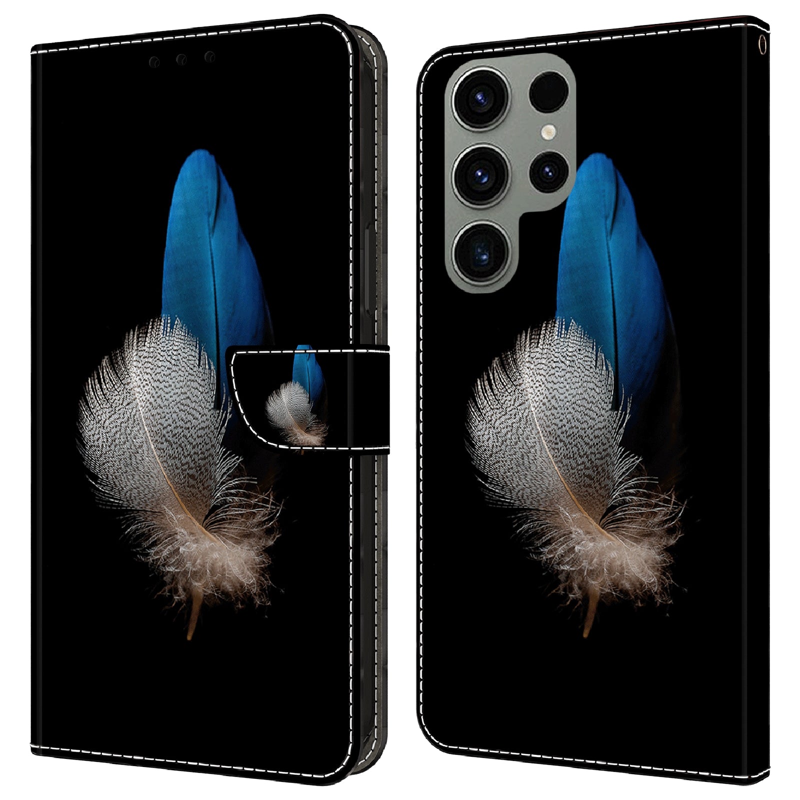 For Samsung Galaxy S23 Ultra 3D Pattern Phone Case PU Leather Wallet Stand Cover