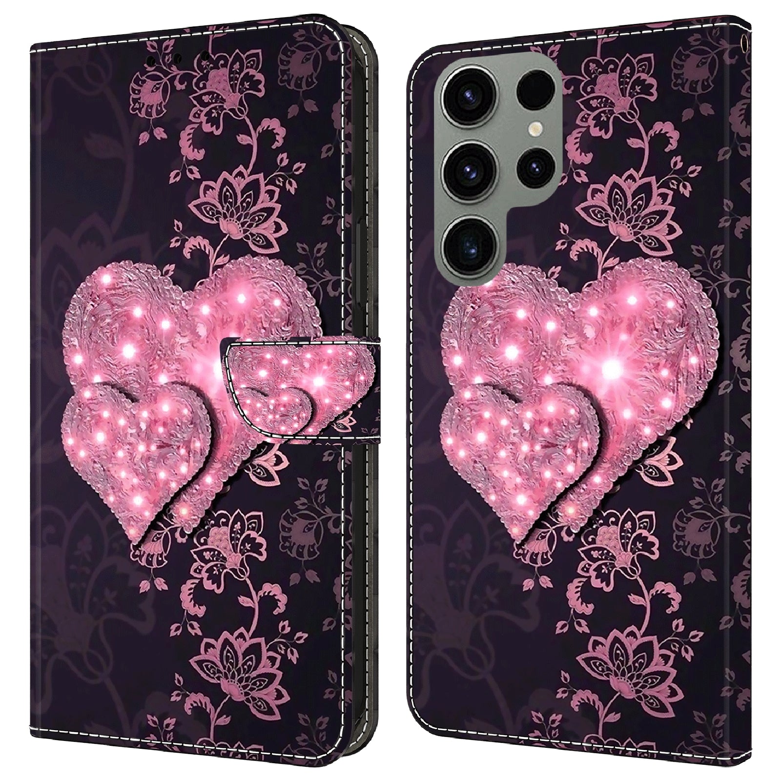 For Samsung Galaxy S23 Ultra 3D Pattern Phone Case PU Leather Wallet Stand Cover