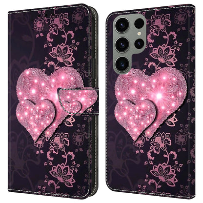 For Samsung Galaxy S23 Ultra 3D Pattern Phone Case PU Leather Wallet Stand Cover