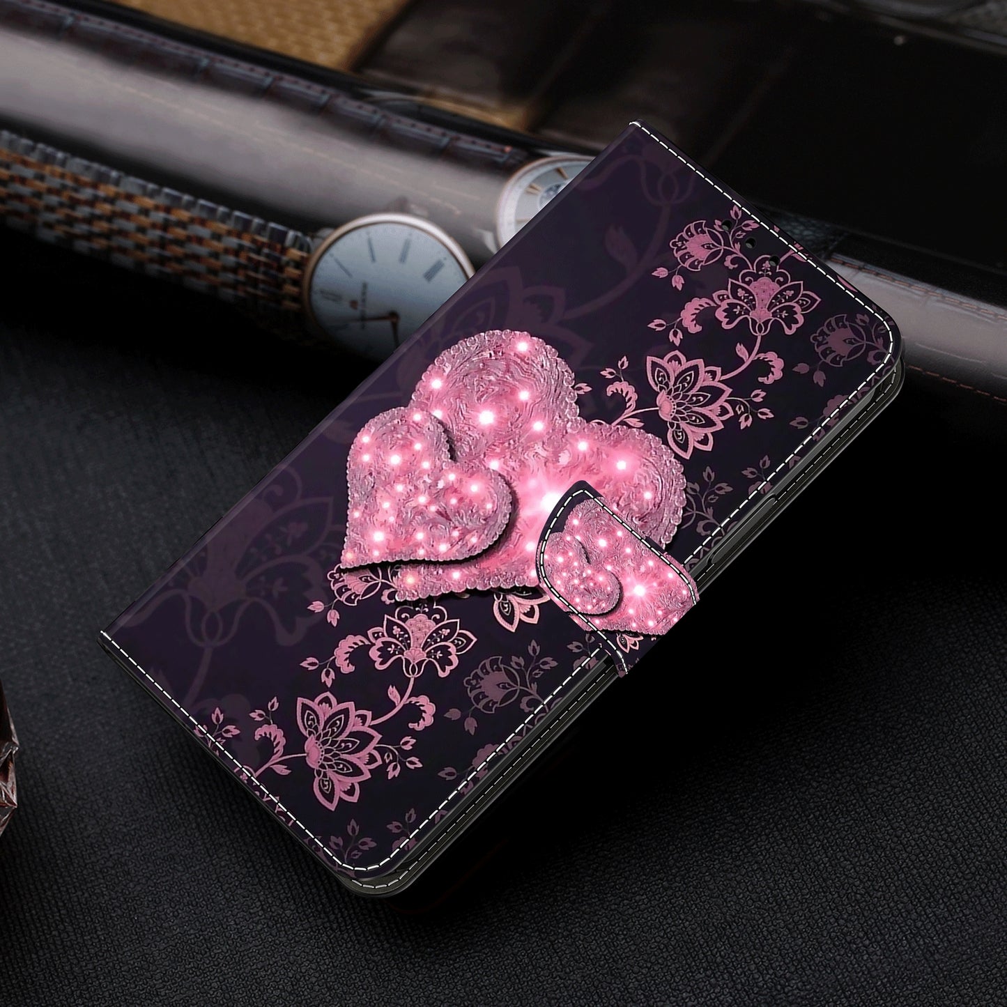 For Samsung Galaxy S23 Ultra 3D Pattern Phone Case PU Leather Wallet Stand Cover